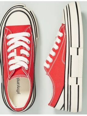 Jeffrey Campbell X Anthropologie Endorphin Red Platform Lace Up Sneakers 9.5